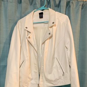 White Pleather Moto jacket